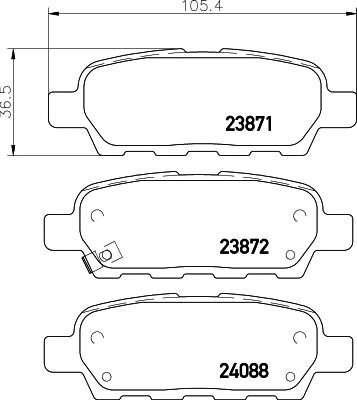 Задние колодки MINTEX MDB2261 с звуковым предупреждением износа