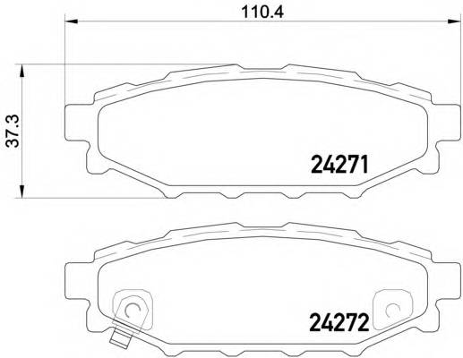 Колодки дисковые задние для Subaru Legacy IV 2.0i/2.5I/Outback 2.5i 03 BREMBO P78020