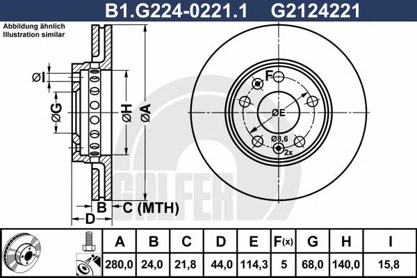 Передний тормозной диск GALFER B1G22402211