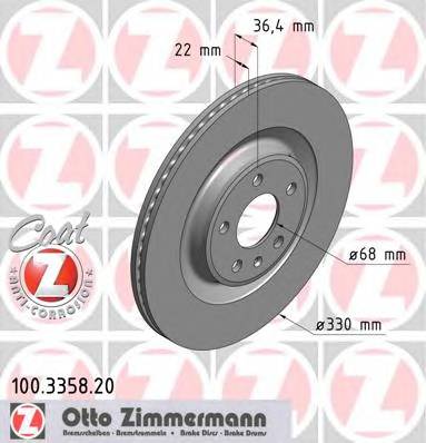 Задний тормозной диск ZIMMERMANN 100335820